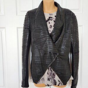 MARCIANO by GUESS Shayna Drape Leather Jacket. Size 10 (Fits size 6-8)